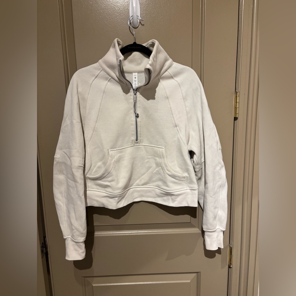 Lululemon Cream Cropped Quarterzip Sweatshirt